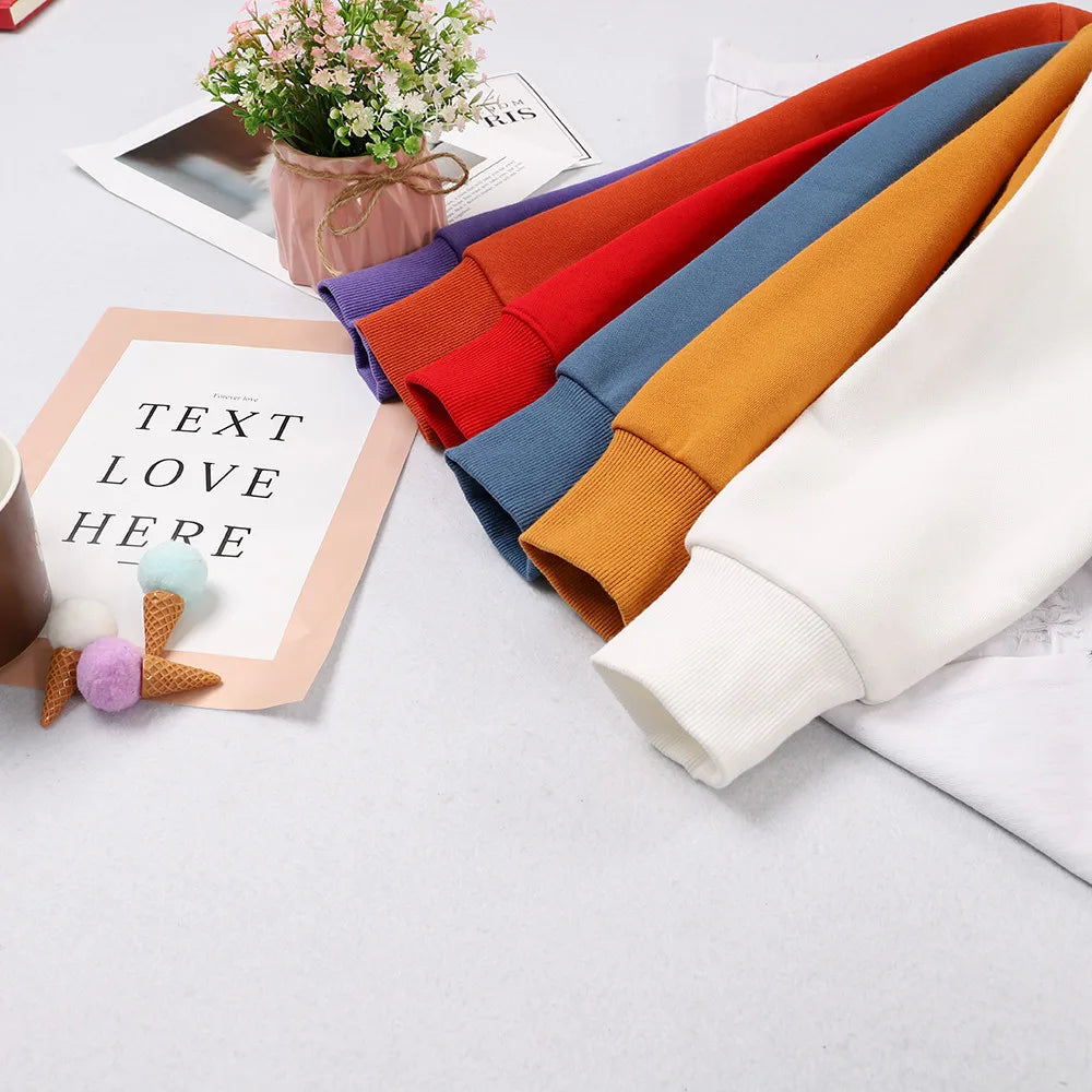 Sweat-shirt ample en coton imprimé lettre pour femme