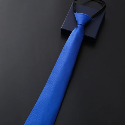 8 cm lange, vorgebundene, gestreifte Krawatte mit Reißverschluss