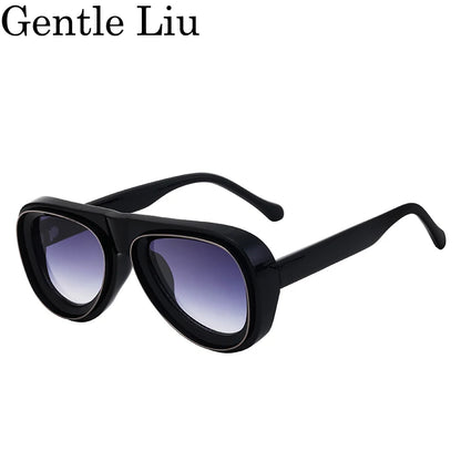 Men's Steampunk UV400 Oval Frame Sunglasses