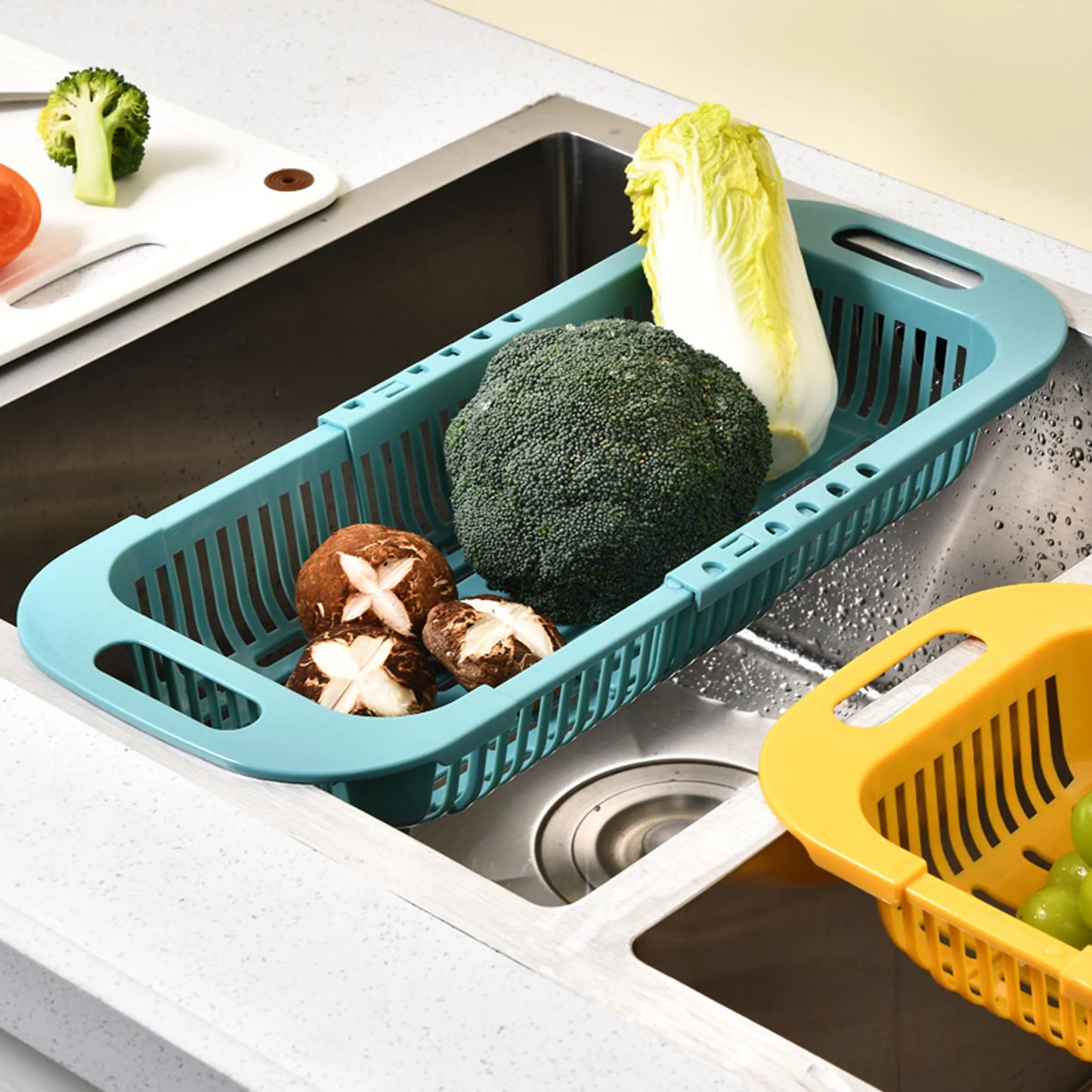 Adjustable Vegetable Drain Basket - Sink Rack