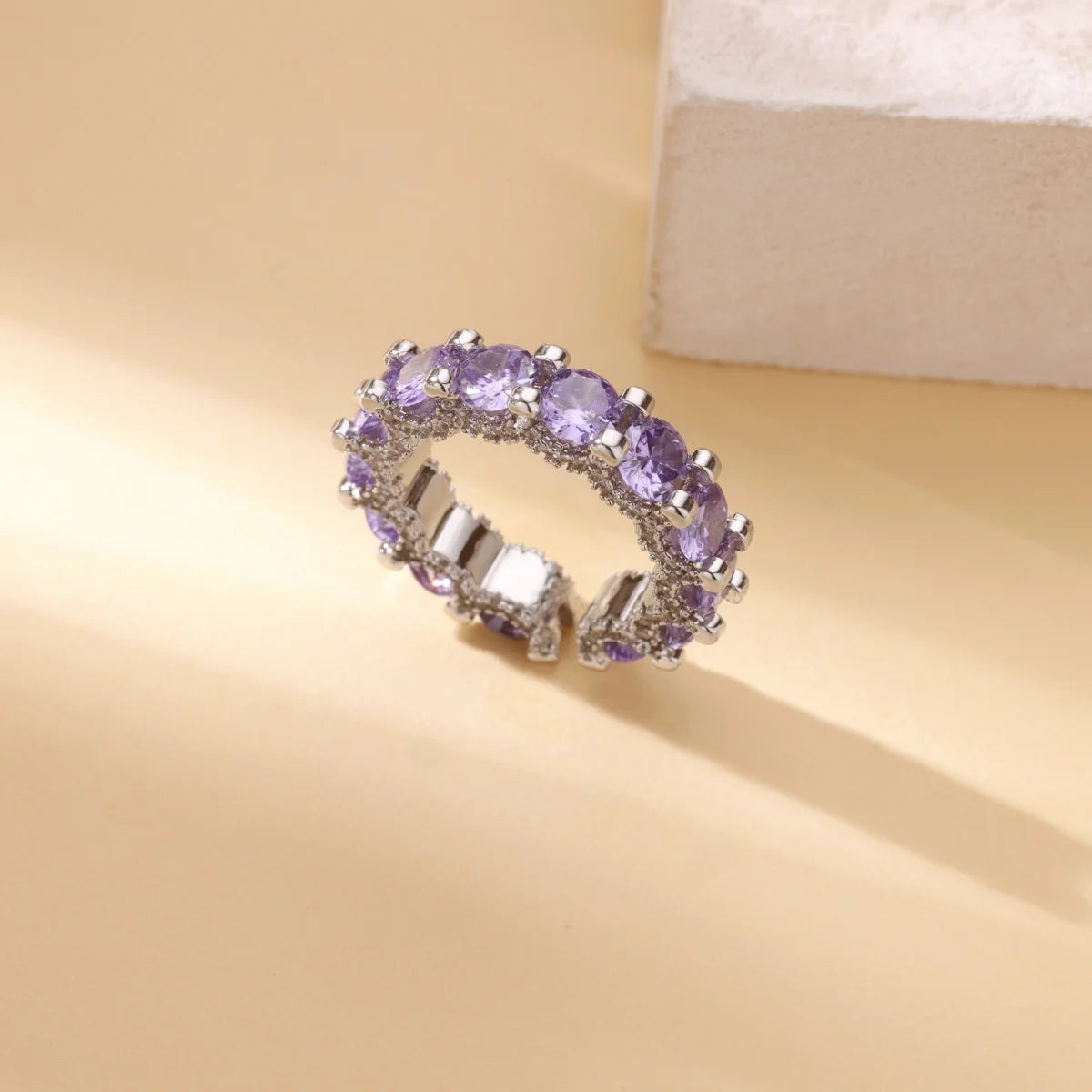 Women's Open Geometric Zircon Engagement Rings