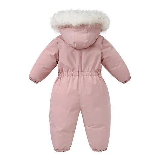 Gemütlicher wasserdichter Winteroverall mit Kapuze für Babys