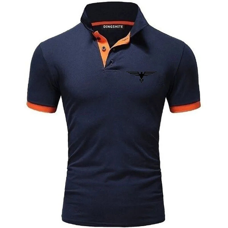 Besticktes, einfarbiges, schmal geschnittenes Polo-Golfshirt für Herren