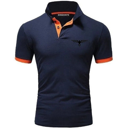 Besticktes, einfarbiges, schmal geschnittenes Polo-Golfshirt für Herren