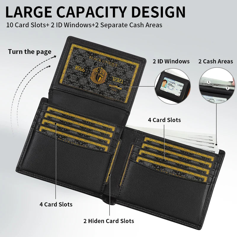 Herren-Geldbörse aus Leder mit mehreren Kartenfächern