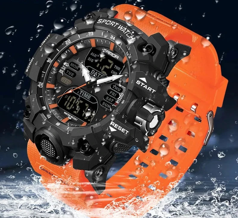 Waterproof Military Sports Dual Display Digital Men's Watch