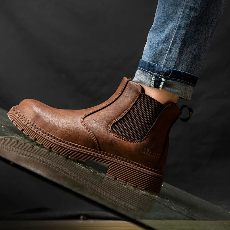 Chaussures en cuir - Bottes de sécurité de travail pour hommes