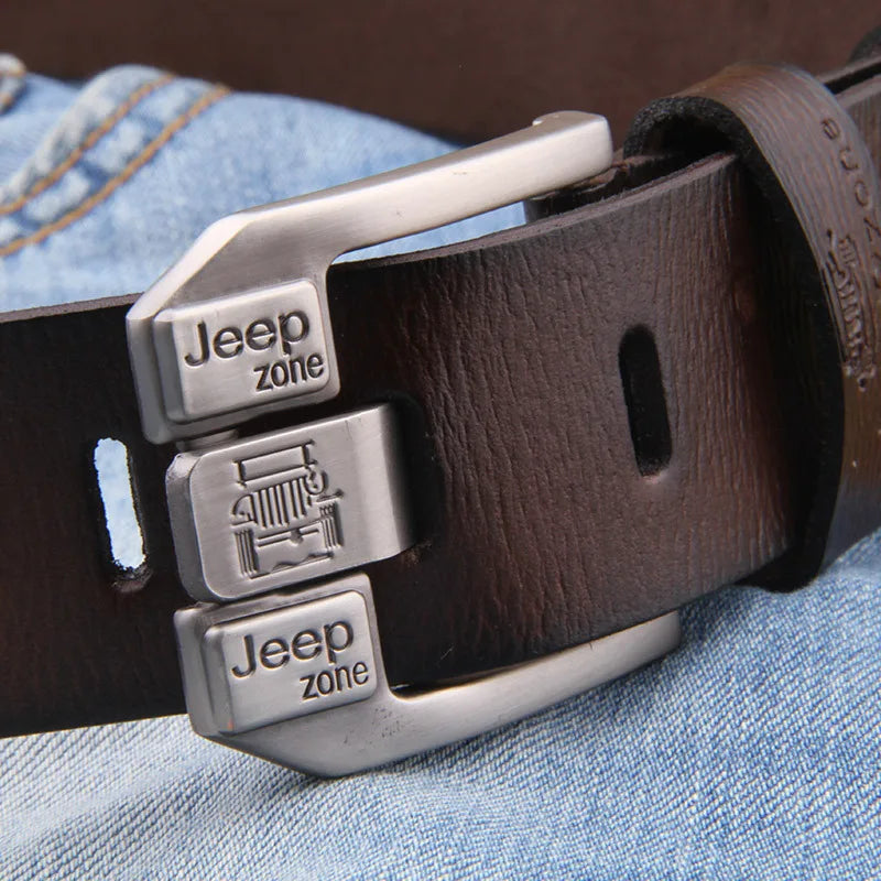 Genuine Leather Men's Belt - Metal Buckle