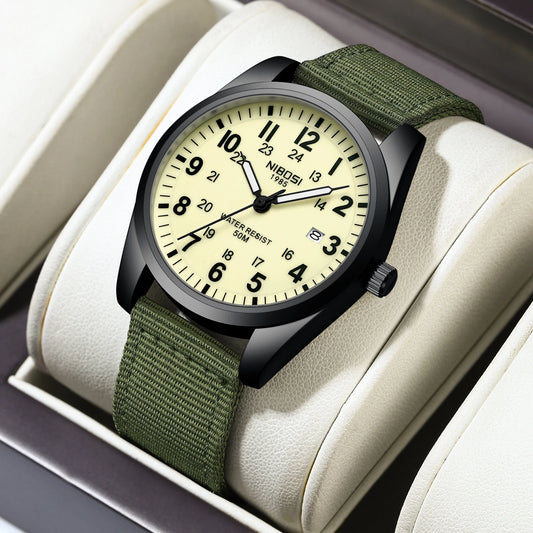 Montres pour hommes - Montre-bracelet à quartz avec bracelet en nylon étanche