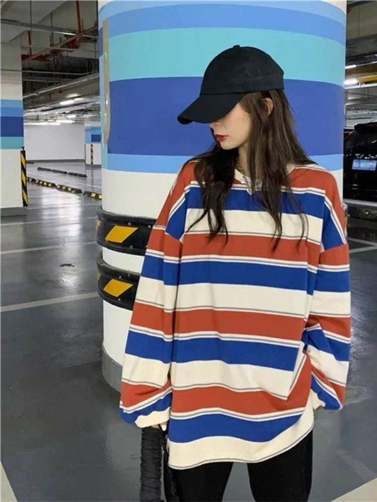 Harajuku Pullovers Long Sleeve Womens Tops Sweatshirt