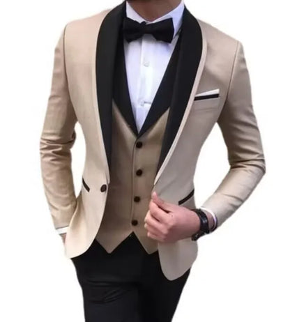 Costume de mariage slim 3 pièces pour hommes