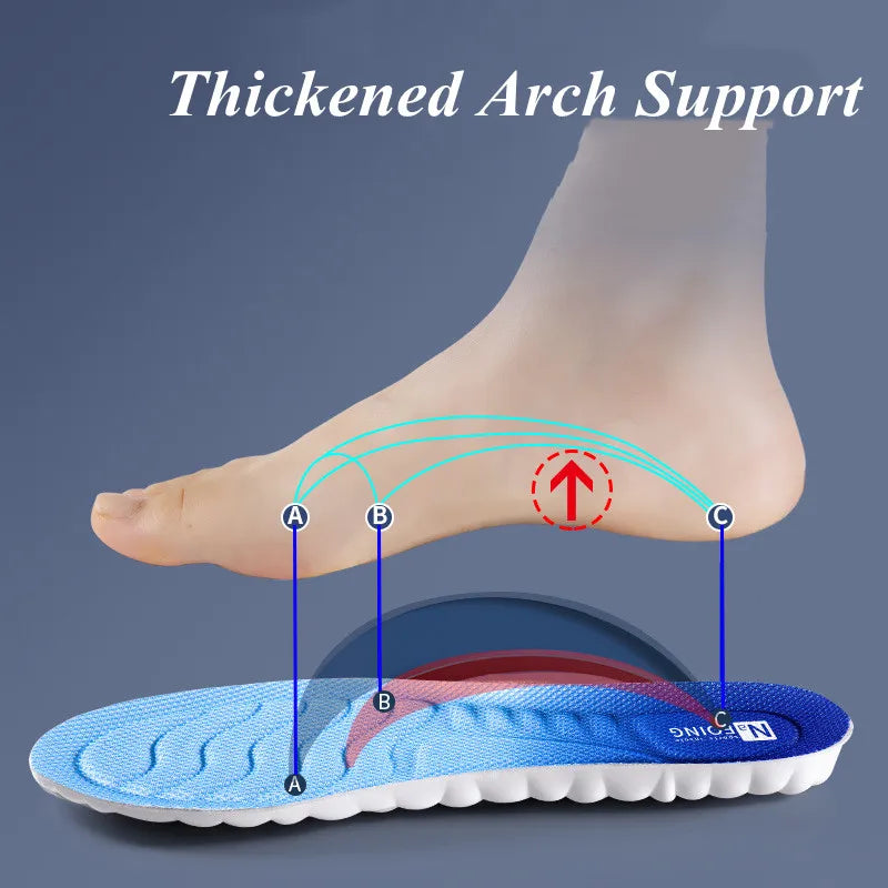 4D Latex Sport Insoles-  Soft/Elastic/Anti-Pain/Arch Support