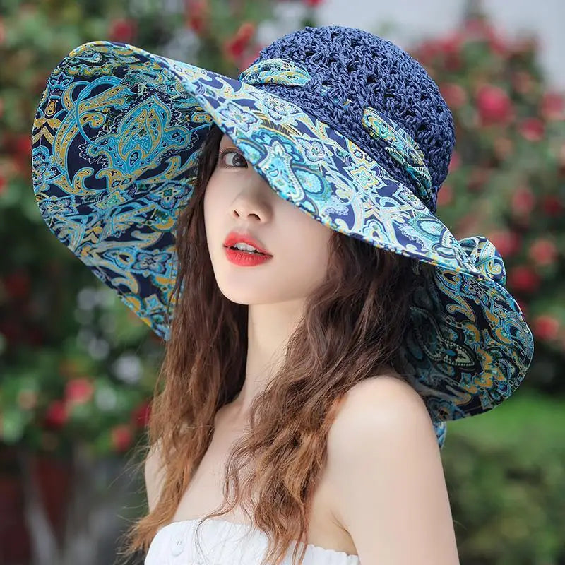 Chapeaux de paille anti-UV pour femmes