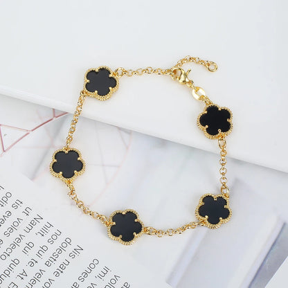 Gold-Plated Hollow Plum Blossom Double-Sided anklet Bracelet