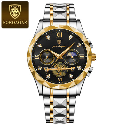 Men's Waterproof Luminous Stainless Steel Quartz Watch