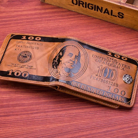 Men's Dollar Pattern Leather Wallet