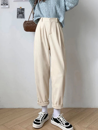 Pantalons de printemps coréens simples pour femmes