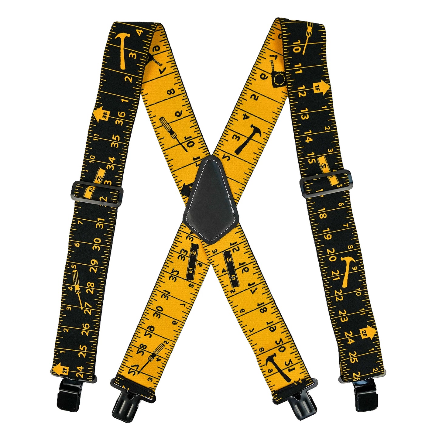 Heavy-Duty Clip Elastic Men's Tape Measure Suspenders