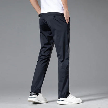 Men's Summer High Elastic Ice Silk Trousers