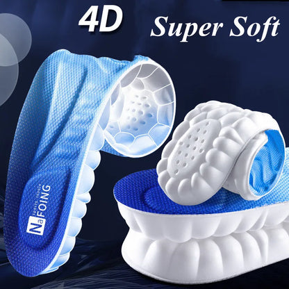 4D Latex Sport Insoles-  Soft/Elastic/Anti-Pain/Arch Support