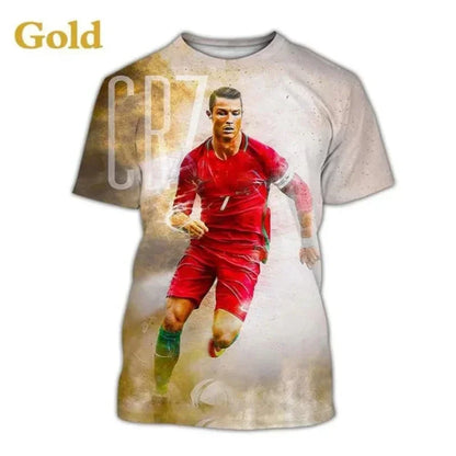 Lässiges Fußball-Hip-Hop-T-Shirt für Herren mit 3D-Druck