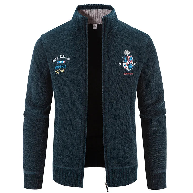 Warme Strickjacke mit Reißverschluss für Herren