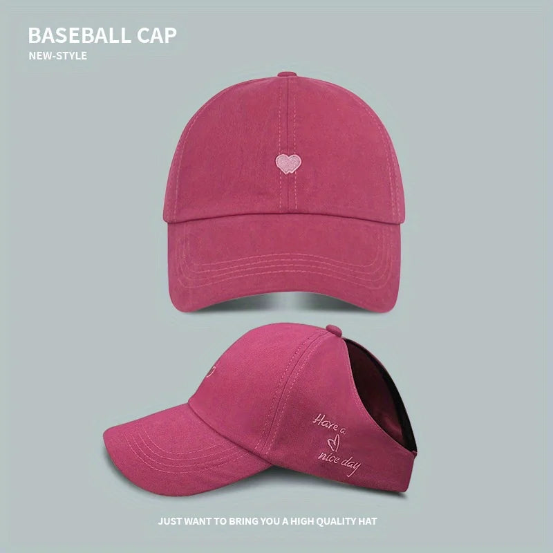 Sommer-Baseballkappe für Damen – Bucket Hat für Pferdeschwänze 