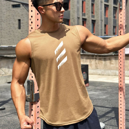Men's Round Neck Mesh Sleeveless Vest Top