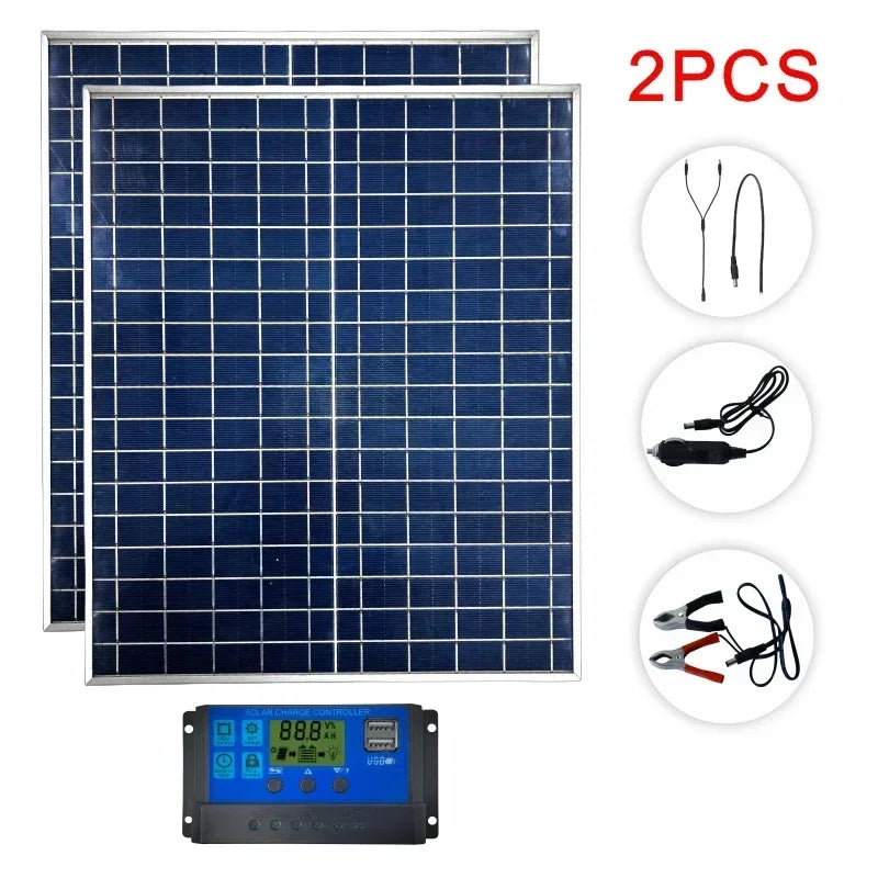 IP65 Waterproof 12V Photovoltaic Solar Panel Kit