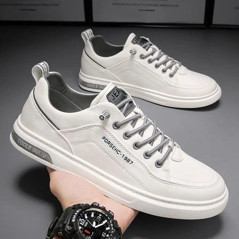 Breathable White Tennis Shoes for Men - Casual Skate