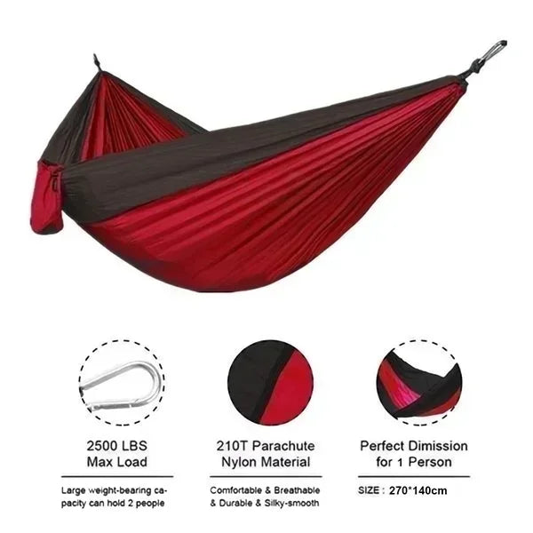 Hamacs simples en toile de parachute pour camping en plein air