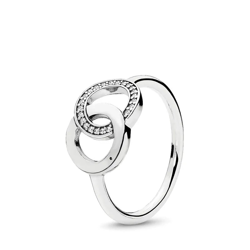 Two-tone Circles 925 Silver Women's Ring