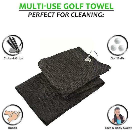 Waffle Pattern Golf Towel with Carabiner