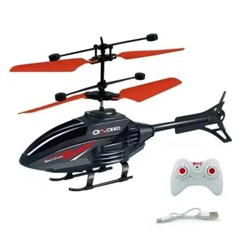 Gestengesteuertes Mini-RC-Flugzeug mit blinkenden Lichtern