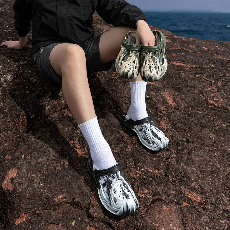 Herren Löcher Sandalen Hohl Atmungsaktive Flip Flops Clogs Schuhe