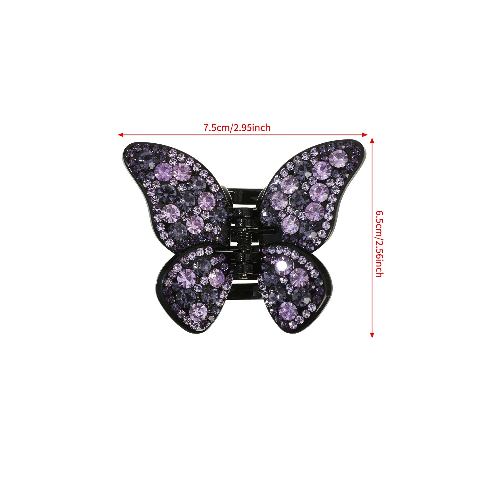 Bunte Haarspange mit Strass-Schmetterling für Damen – Große Haifisch-Haarspange mit Strasssteinen