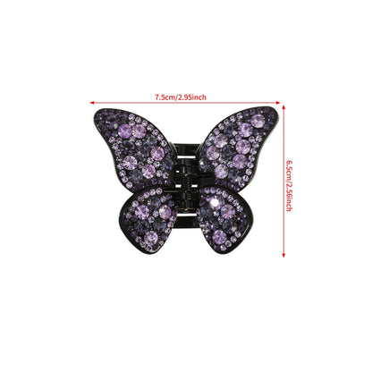 Bunte Haarspange mit Strass-Schmetterling für Damen – Große Haifisch-Haarspange mit Strasssteinen