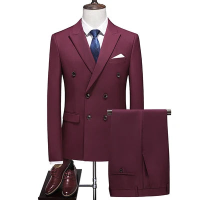 Men's Regular Length Flat 2 Pcs Business/Wedding Suit