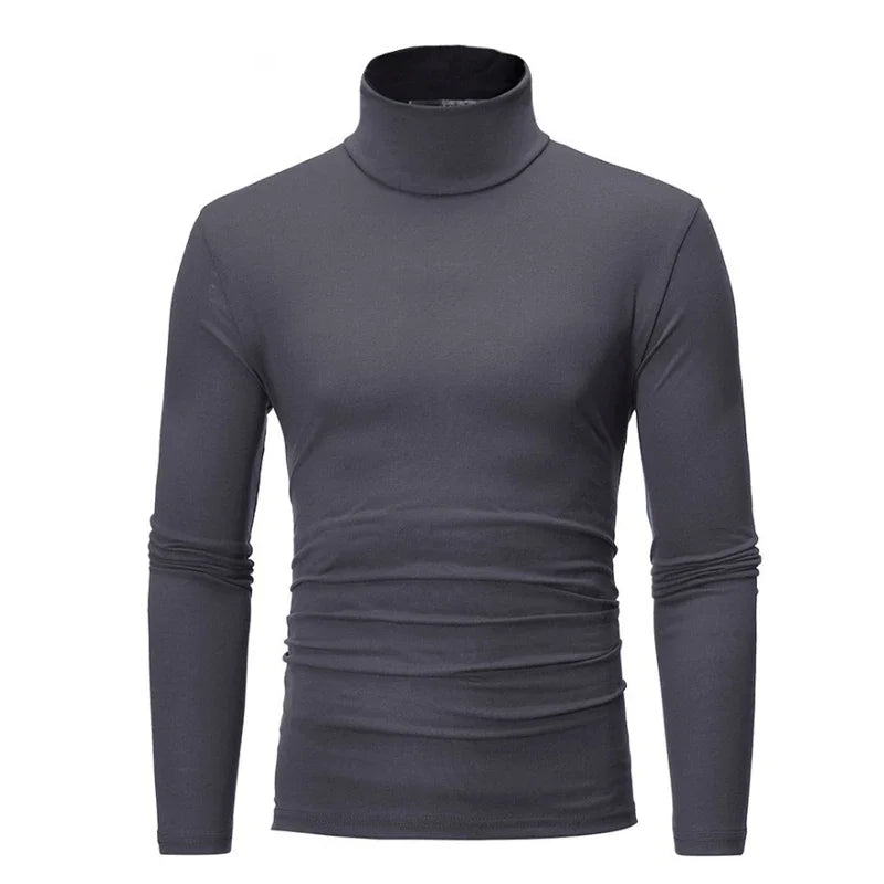 Dünner roter Rollkragenpullover für Herren