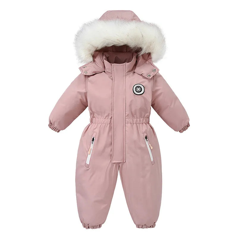 Cozy Winter Hooded Waterproof Jumpsuit for Babies