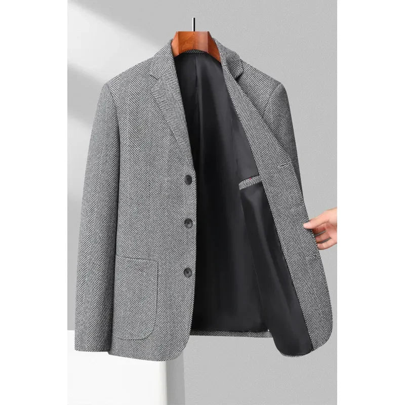 Slim-Fit-Blazer für Herren – Unifarbene Freizeit- und Business-Anzugjacke für Hochzeiten