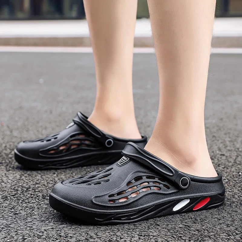 Men's Holes Sandals Hollow Breathable Flip Flops Clogs Shoes