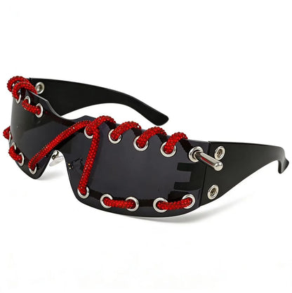 Women's Crystal Chain Designer Punk Y2k Sunglasses