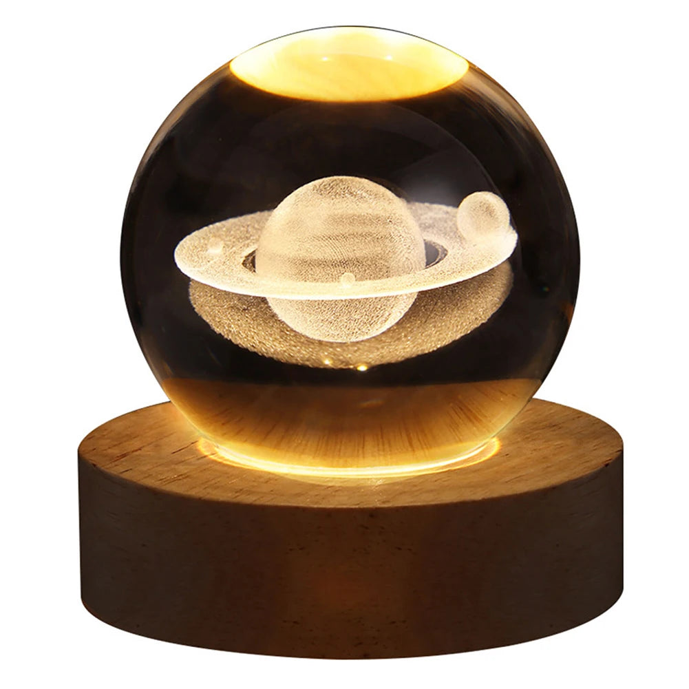 Veilleuse 3D boule de cristal galaxie LED USB