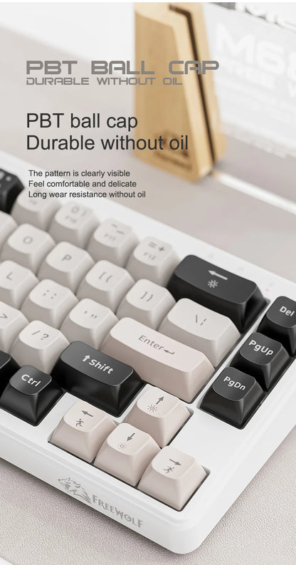 Kabellose mechanische Tastatur, Bluetooth, Dualmodus, Hot-Swap-fähig, Mini, 68 Tasten, roter Schalter, für PC, PS4, Xbox, iPhone, iPad