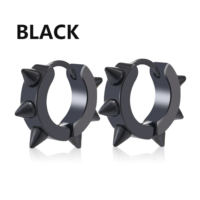 Boucles d'oreilles à tige en bois et acier inoxydable pour hommes, 1 paire
