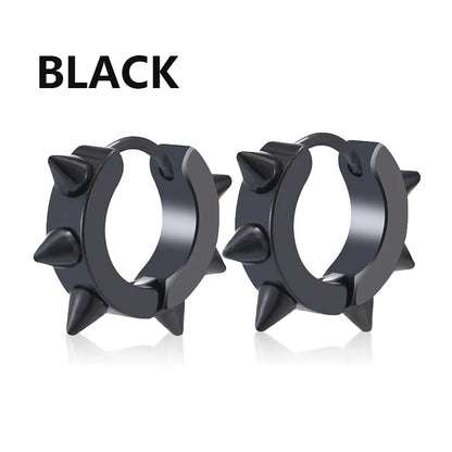 Boucles d'oreilles à tige en bois et acier inoxydable pour hommes, 1 paire