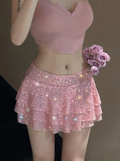 Spring Summer Sequin Skirt