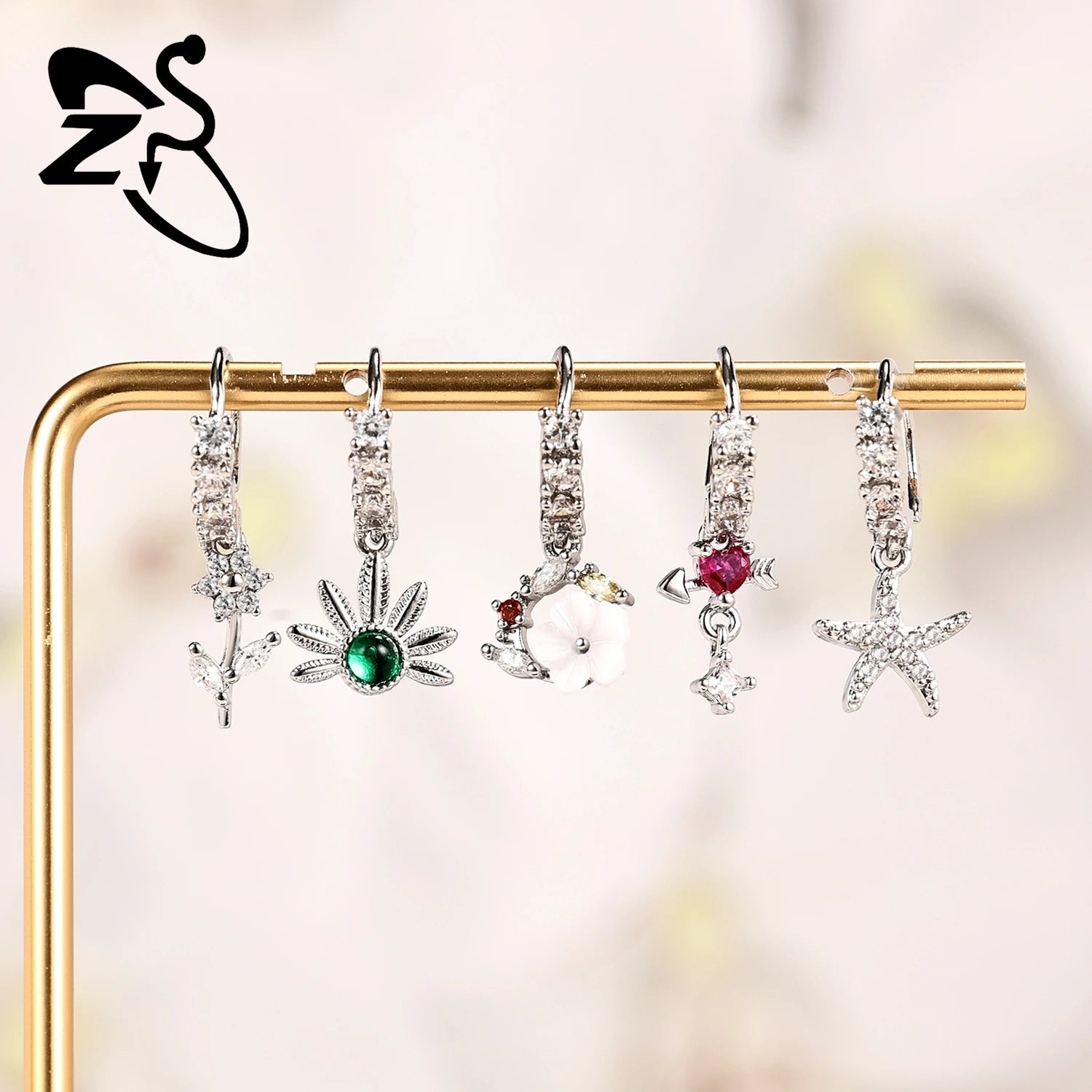 Hochwertige baumelnde Nasenringe mit CZ-Herzen für Frauen