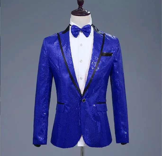 Flacher, heißer, mit Gold besetzter Herrenanzug aus Samt, 2-teiliges Set – Hochzeitsbankettkleid mit Hose